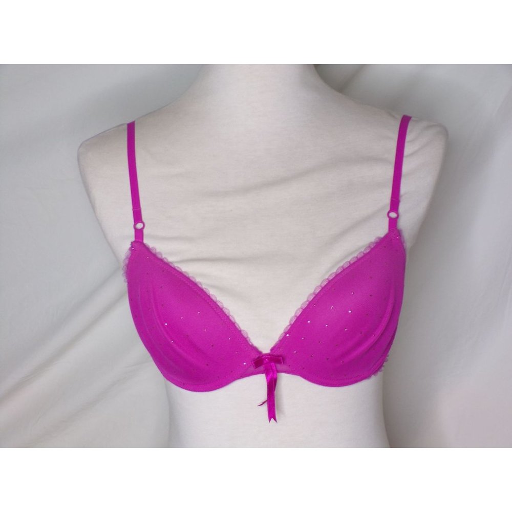 ELLE MACPHERSON Starry Sky Glitter Bra Magenta Pink 32C NEW - Picture 3 of 6